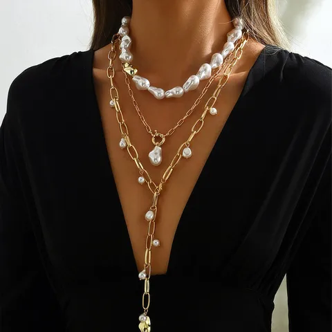 ELEGANTE COLLAR DE PERLAS CON BORLAS EUREPEO-B